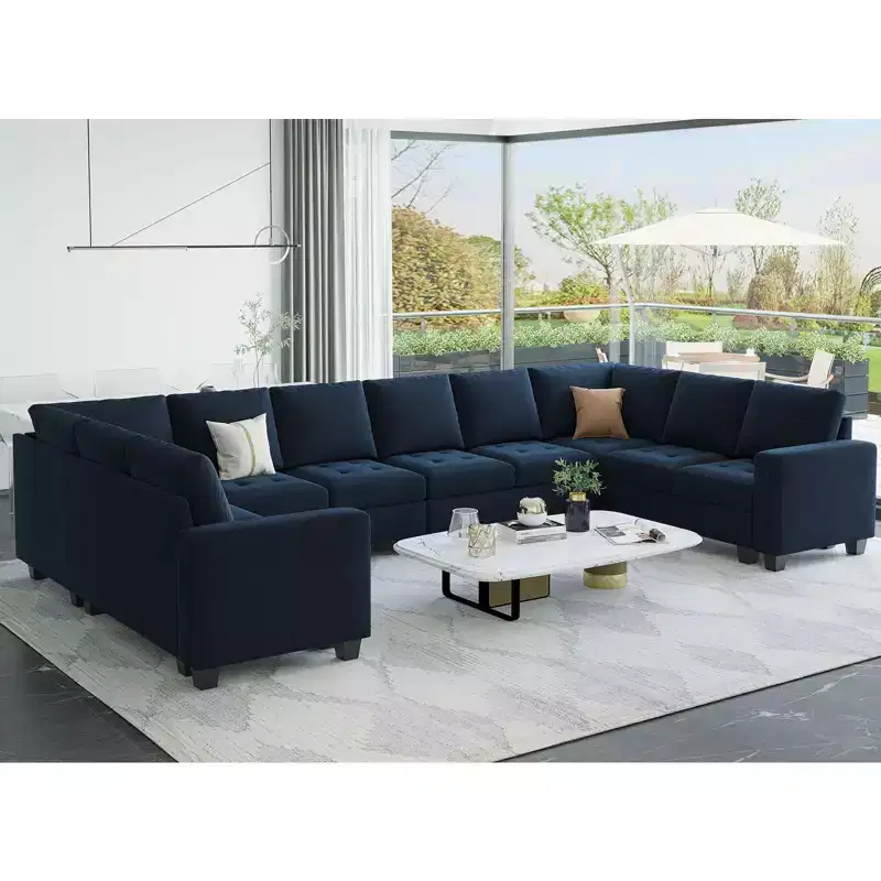 Belffin Modular Velvet Tufted Armrest Pair