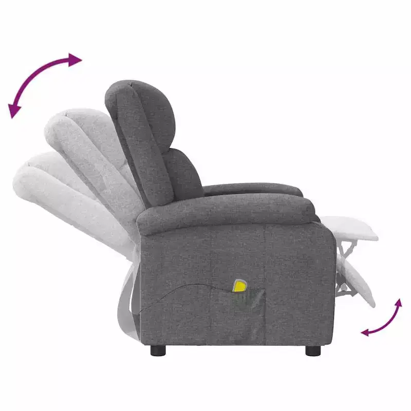 vidaXL Massage Chair Cream Polyester fabric and metal Medium