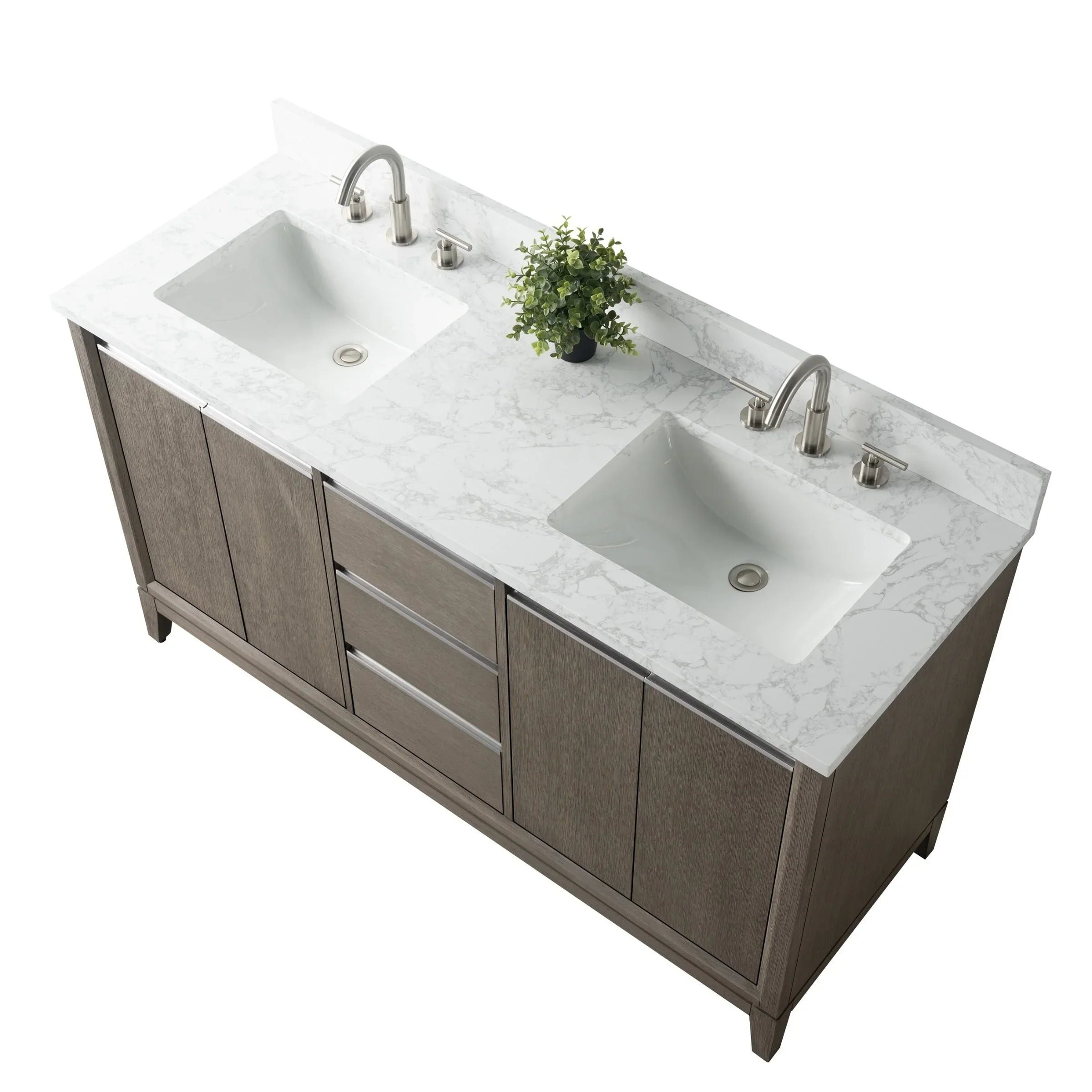 Vanity Art Bathroom Vanity with Ceramic Sink and Engineered Marble Top