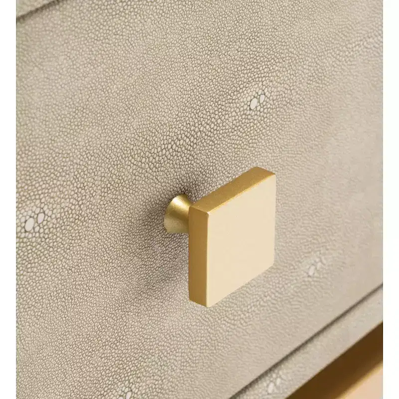 Meilana 1 Self 1 Drawer Nightstand - NST6403 - Light Taupe/Brass - Safavieh