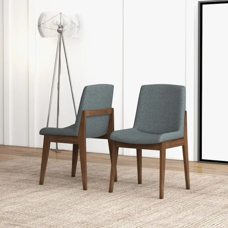 Odessa Mid Century Polyester Blend Dining Chair (Set of 2)