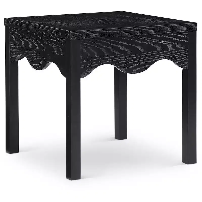 Black Oak Scalloped End Table