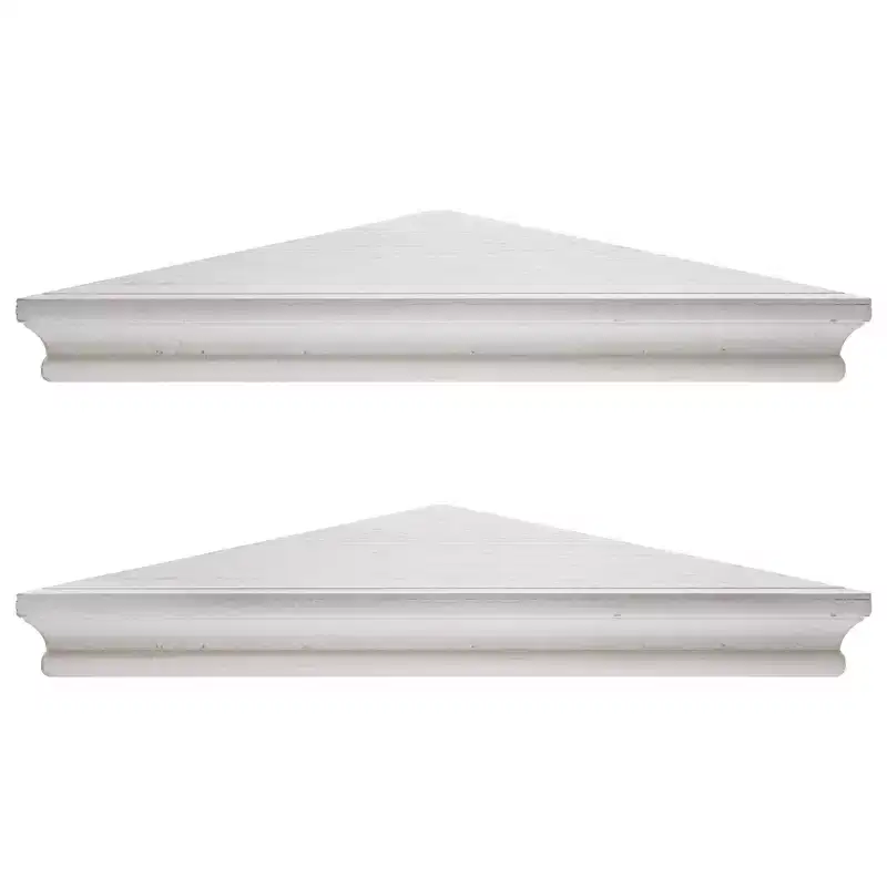 Wood Floating Corner Shelves – Whitewash Finish