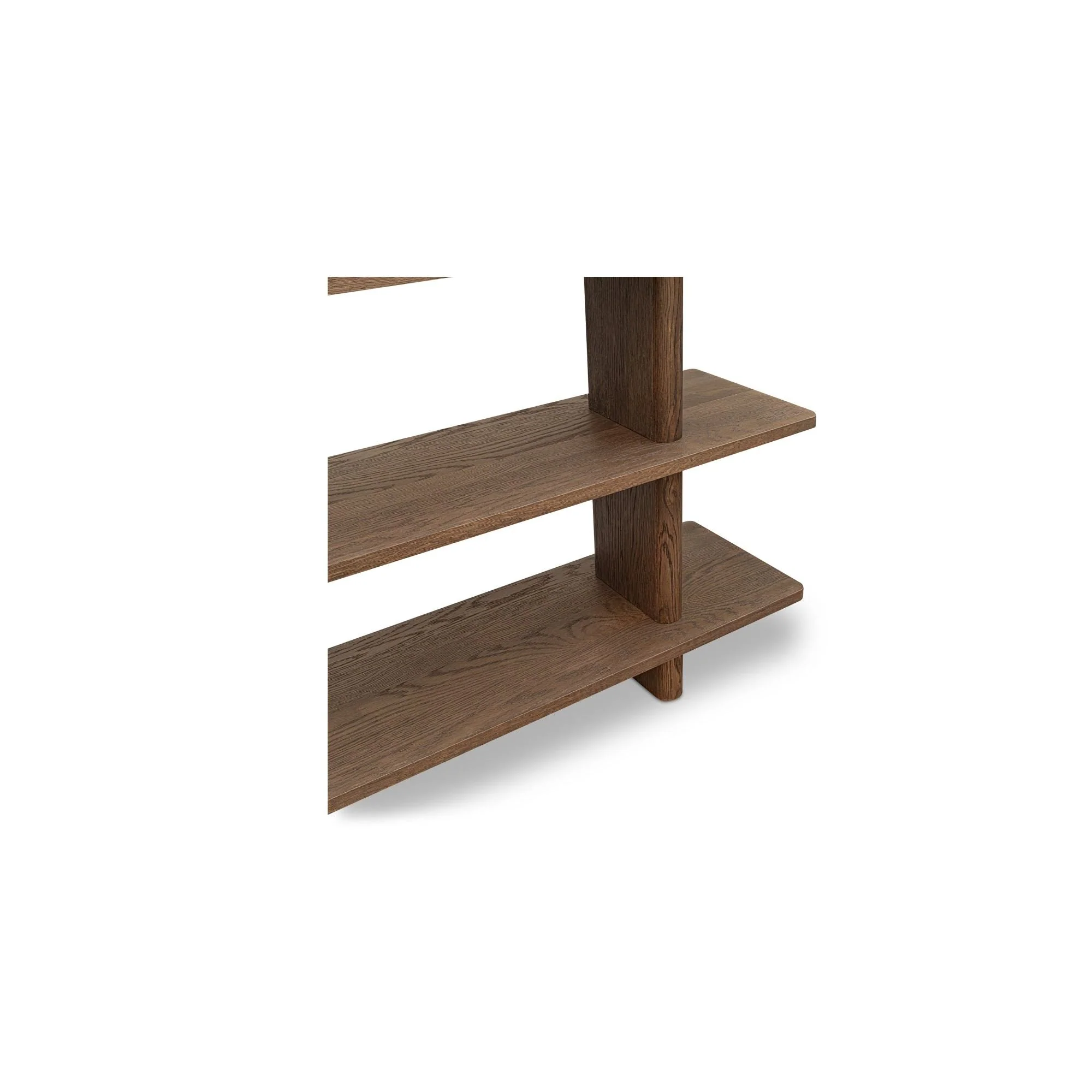 Classic Solid Oak & Oak Veneer Large Bookcase with Bullnose Edge & Rounded Details for Study or Living Room