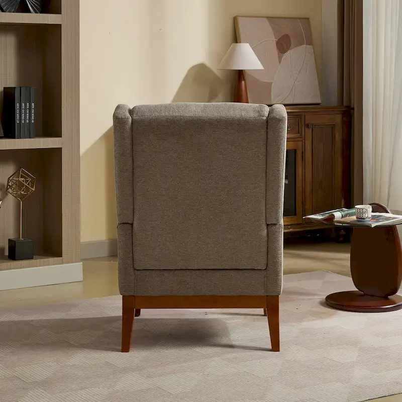 Modern Accent Wingback Chair,Polyester Blend High Back Reading Chair ,Upholstered Armchair Club Chair