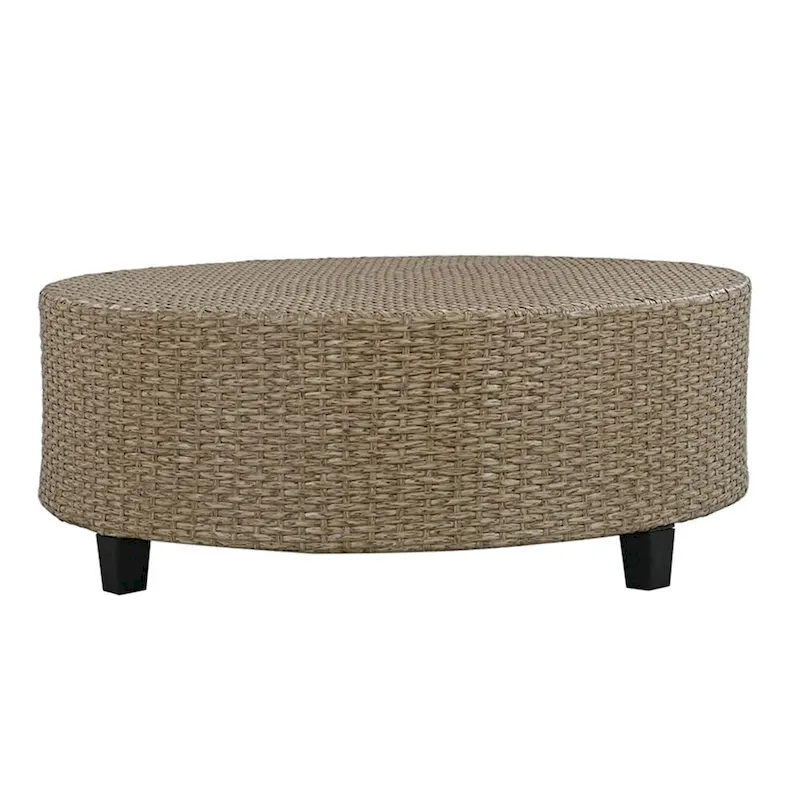 6-Person Garden Fan-shaped Rattan Suit Combination with Cushions and Table