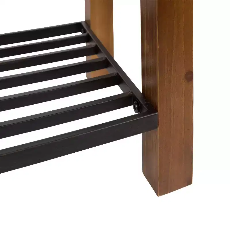 Kate and Laurel Jeran Rectangle Wood Bench, 36x14x20, Brown