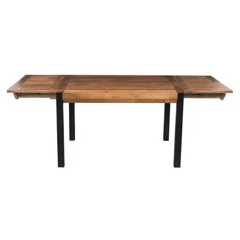 Brown & Black Extendable Rectangular Dining Table – Seats 6–8