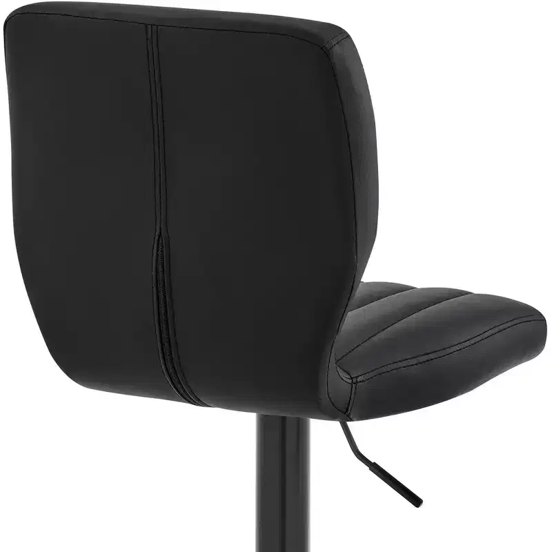 Bardot Adjustable Barstool with Faux Leather and Metal Finish - Armen Living