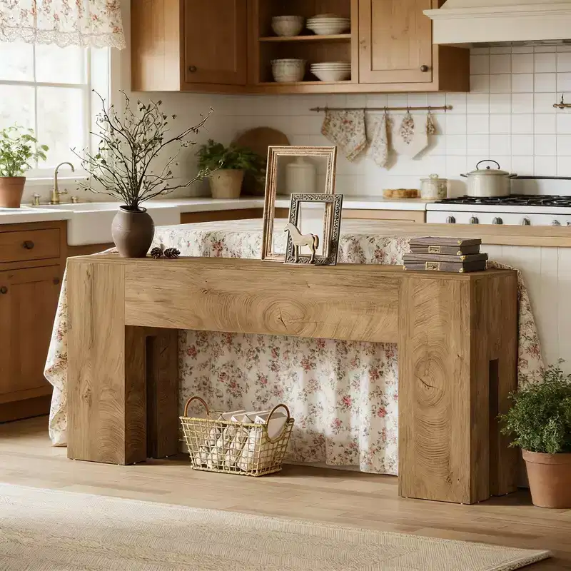 GDFStudio Janis Rustic Farmhouse Wooden Console Table