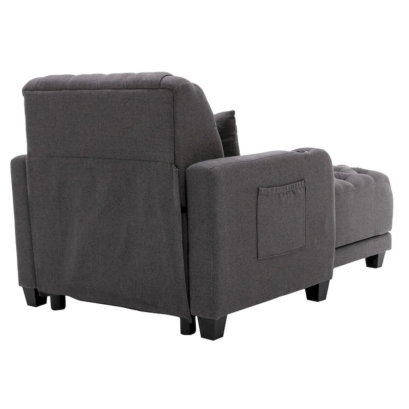 Clihome Tufted Reclining Chaise Lounge