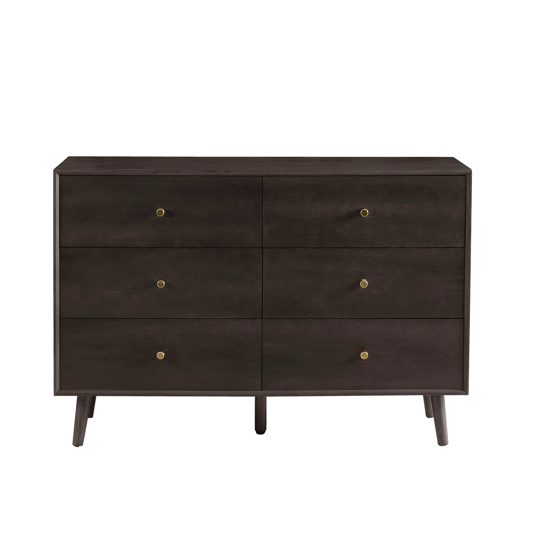 Oak 6 Drawer Chest - Walnut
