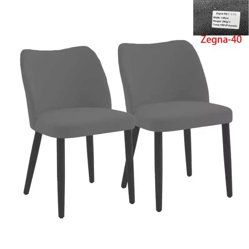 2-Piece Heart-Back Thin Upholstered Dining Chairs - Soft Cushion & Solid Wood Legs,