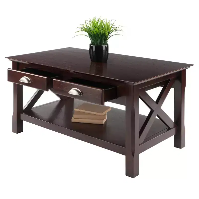 Xola Coffee Table with 2 Drawers - Cappuccino - Winsome