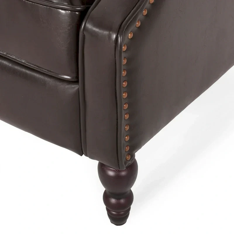 Walter Brown Bonded Leather Recliner Club Chair by Christopher Knight Home