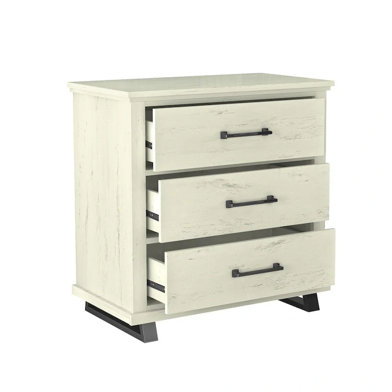 Farmhouse 4-Piece Bedroom Set - 2 Nightstand, 1 Chest and 1 Dresser