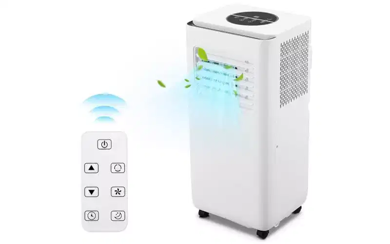 GustoWave 10,000 BTU Portable Air Conditioner - 3-in-1 Cooling, Dehumidifier & Fan - Cools up to 450 Sq.Ft, Ultra-Quiet, Energy Efficient, Remote