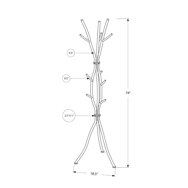 74 Metal Tree Branch Coat Rack 11 Hooks Freestanding Hall Tree