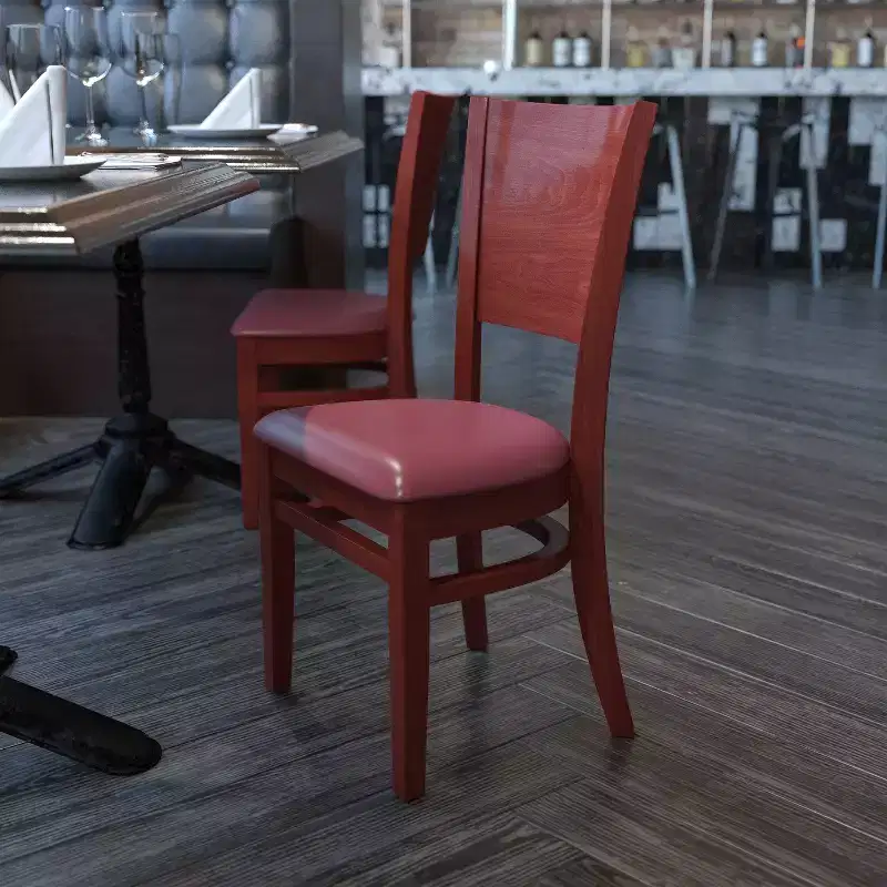 Emma and Oliver Solid Back Wooden Restaurant Dining Chair