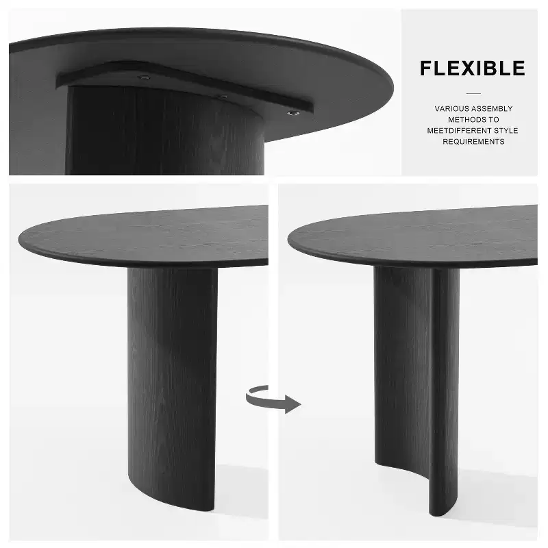 Dovelina Oval Dining Table Curved Leg Kitchen Table