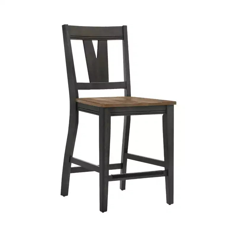 Set of 2 24" Harper Splat Back Counter Height Barstools Brushed Brown/Pecan - Intercon