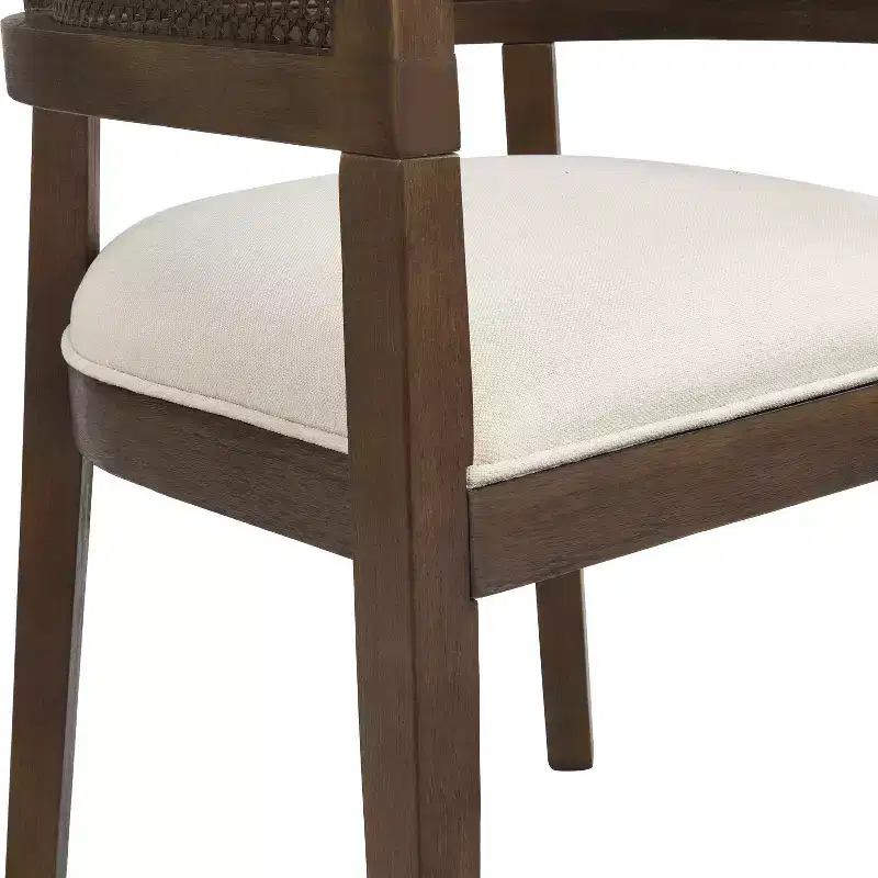 Christopher Knight Home Cinnabar 19.75 Seat Height Upholstered Rubberwood Tub Dining Chairs with Cane Back(Set of 2)