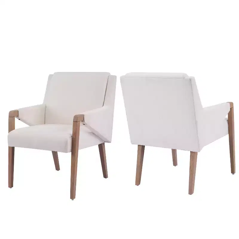 Christopher Knight Home Nattapong Modern Rubberwood Linen Upholstered Dining Chairs (Set of 2)