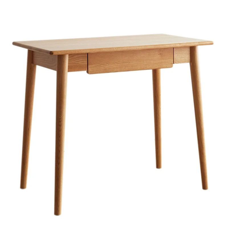 Natural Solid Oak Wood Desk with Drawer | Multi-Use Home Office