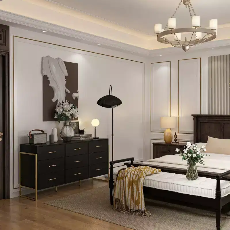 Hitow Modern Large 9 Drawer Dresser Metal Frame Design Chest of Drawers