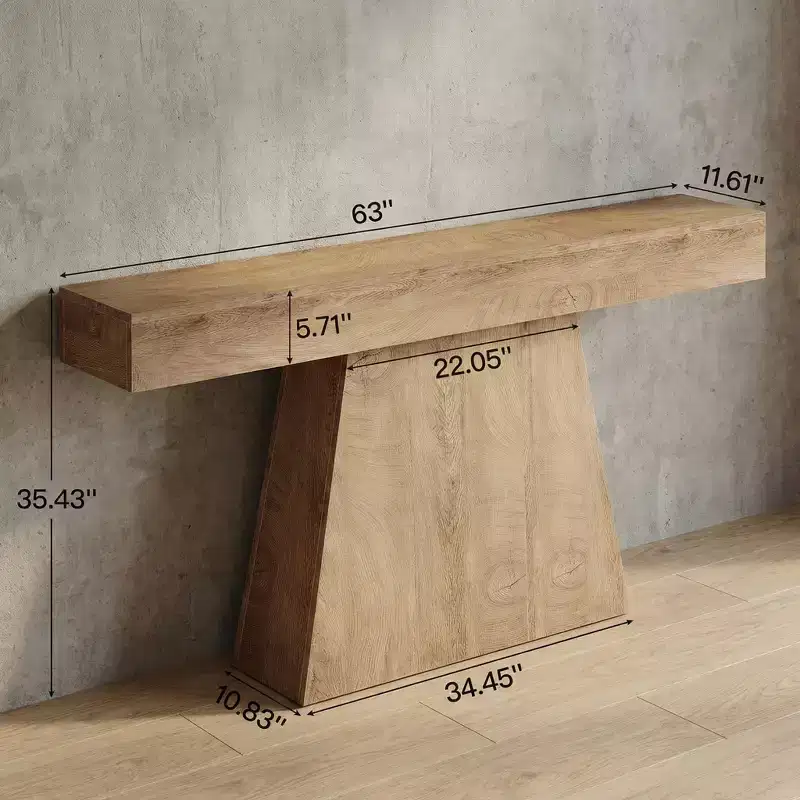 JVNOXK Sleek Minimalist End Table with Geometric Base for Living Room Entryway