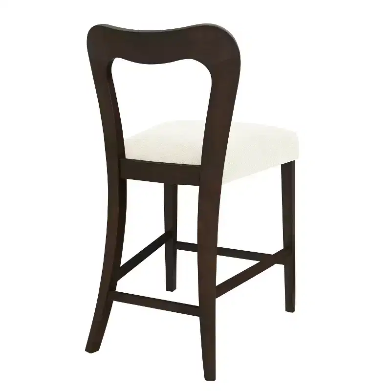 Christopher Knight Home Imamu Rubberwood Upholstered Counter Stools with Curved Open Back (Set of 2)
