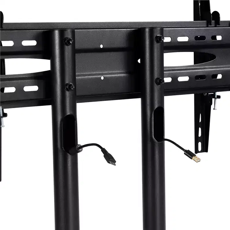 Yaheetech Adjustable Modern Mobile TV Stand TV Cart Black