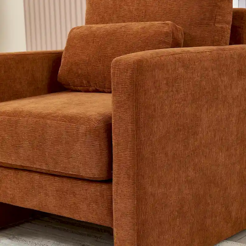 Chenille Upholstered Accent Chair with Armrests