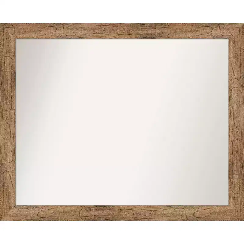 Amanti Art Owl Brown Narrow Non-Beveled Wood Framed Wall Mirror