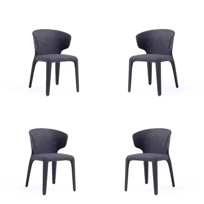 Set of 4 Conrad Modern Woven Tweed Dining Chairs - Manhattan Comfort