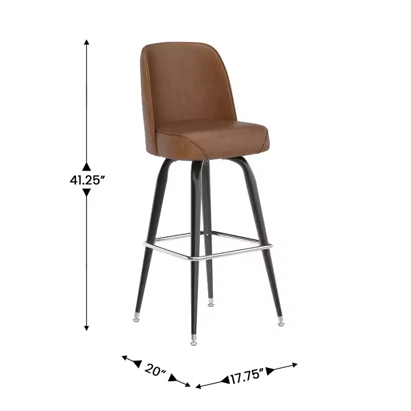 Emma and Oliver Metal Barstool with Swivel Bucket Seat
