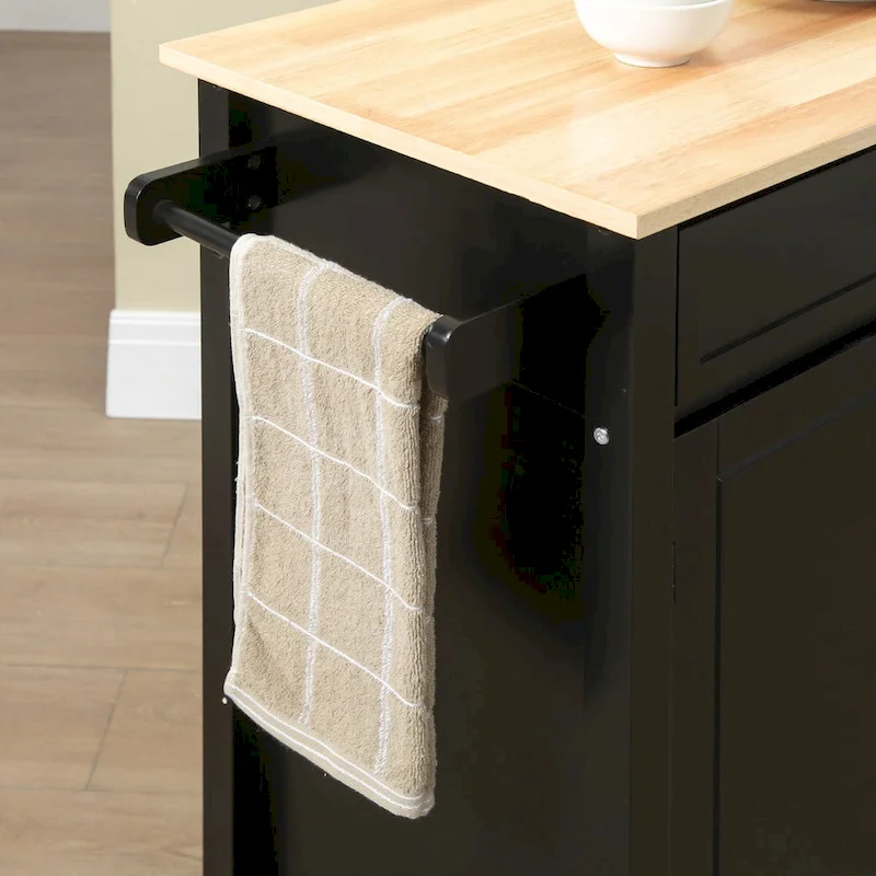 Rolling Kitchen Island Cart with Drawer and Shelves