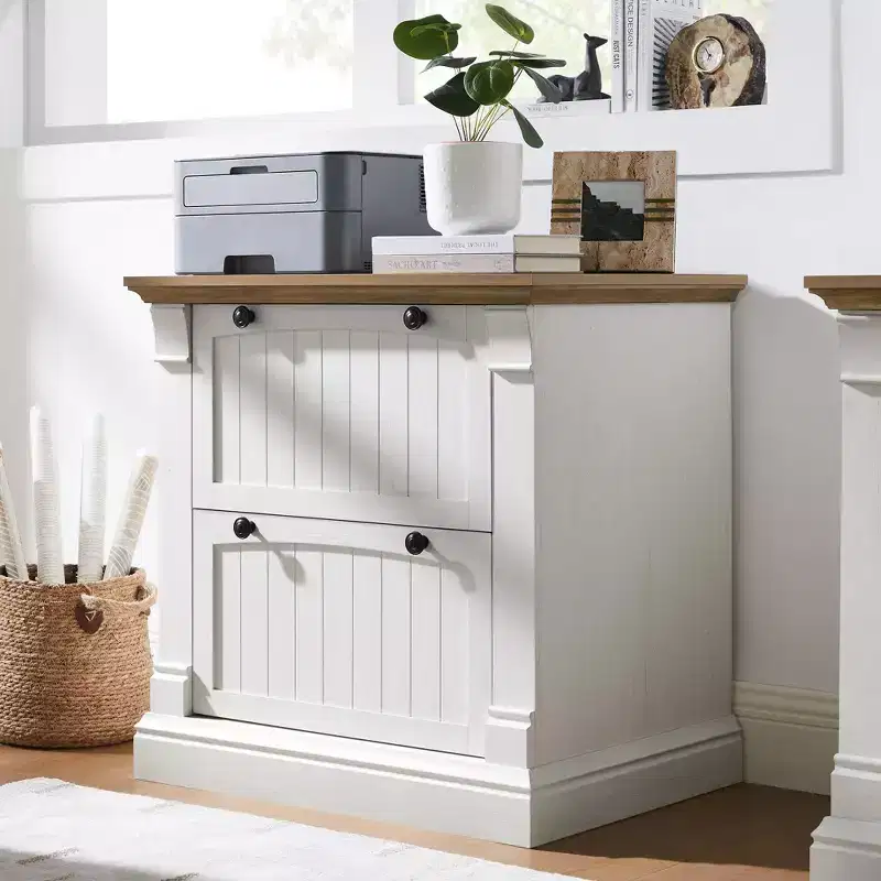 30 File Cabinet with 2 Drawers, Farmhouse Lateral Filing Cabinet, Hanging File Folders & Interlocking Drawers, for Home Office