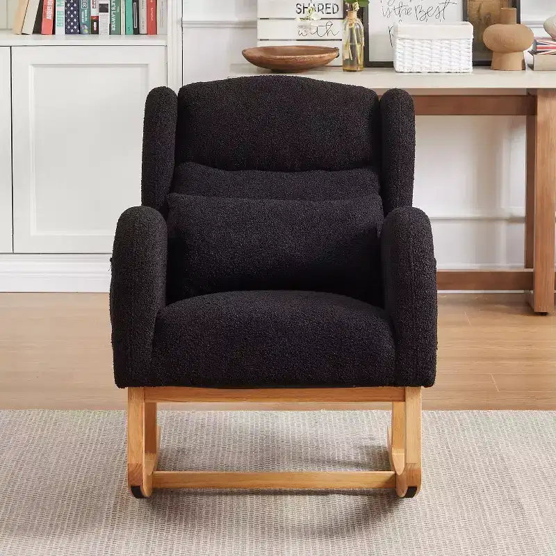 Okak Modern Accent Chair for Living Room, 27.2W Modern Accent High Backrest Lounge Arm Rocking Chair, Two Side Pocket