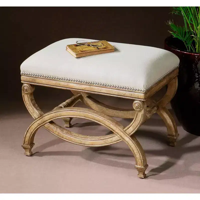 Uttermost Karline 23 Wide Natural Fabric Rectangular Bench