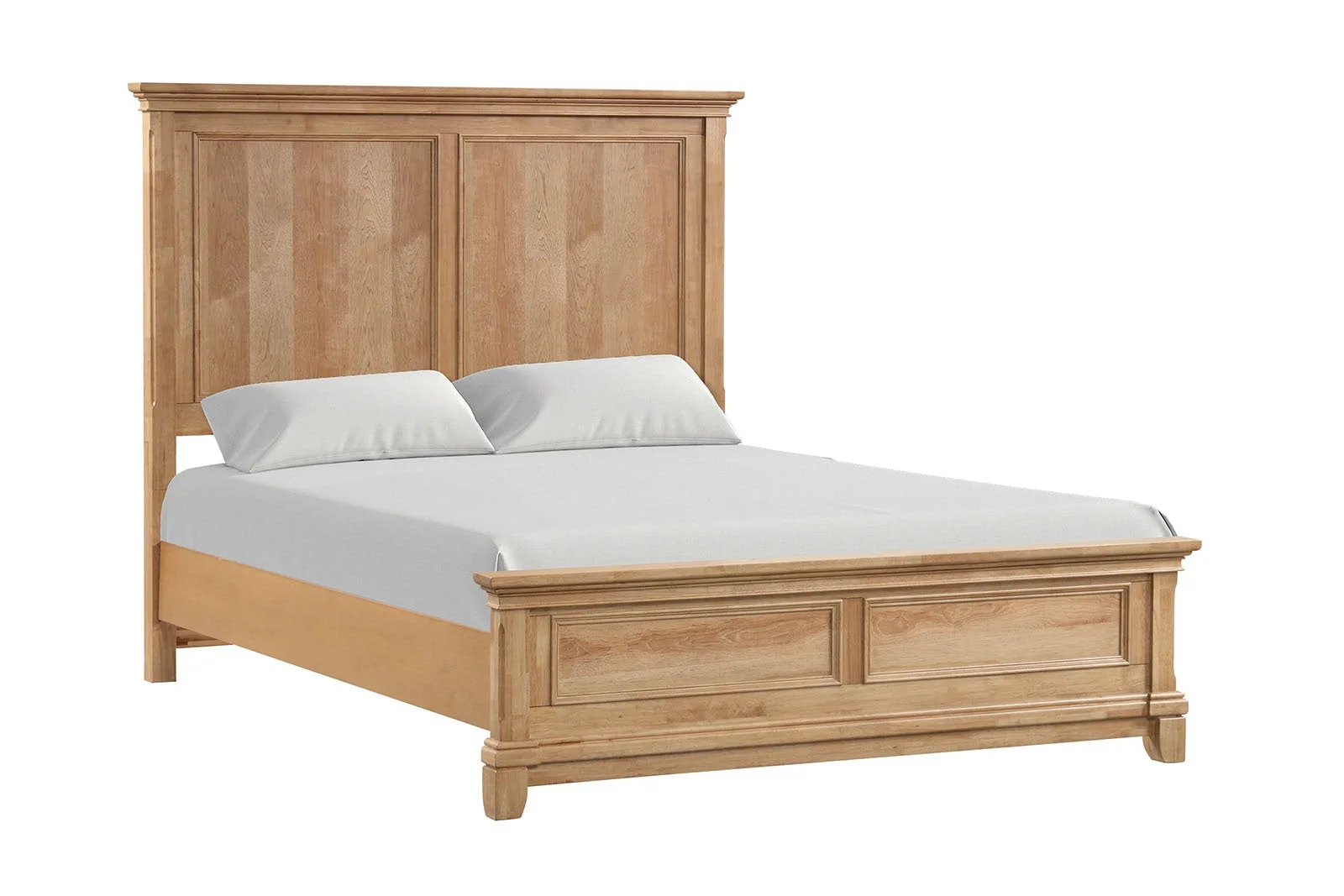 Farmhouse Bed with Horizontal Plank Headboard Design