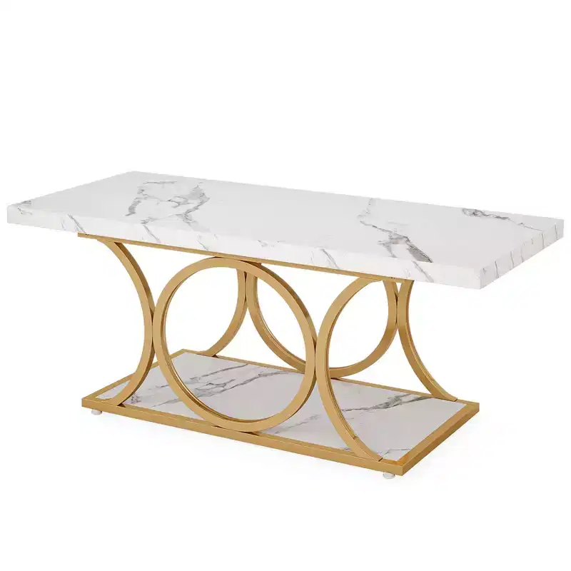 Lantine 47.24-inch 2-Tier Rectangle Coffee Table