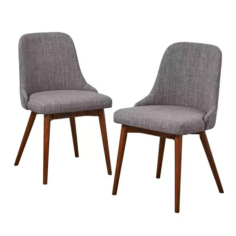 Buylateral Set of 2 Saville Mid Century Modern Dining Chairs