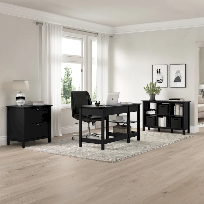 54W Computer Desk with Shelves