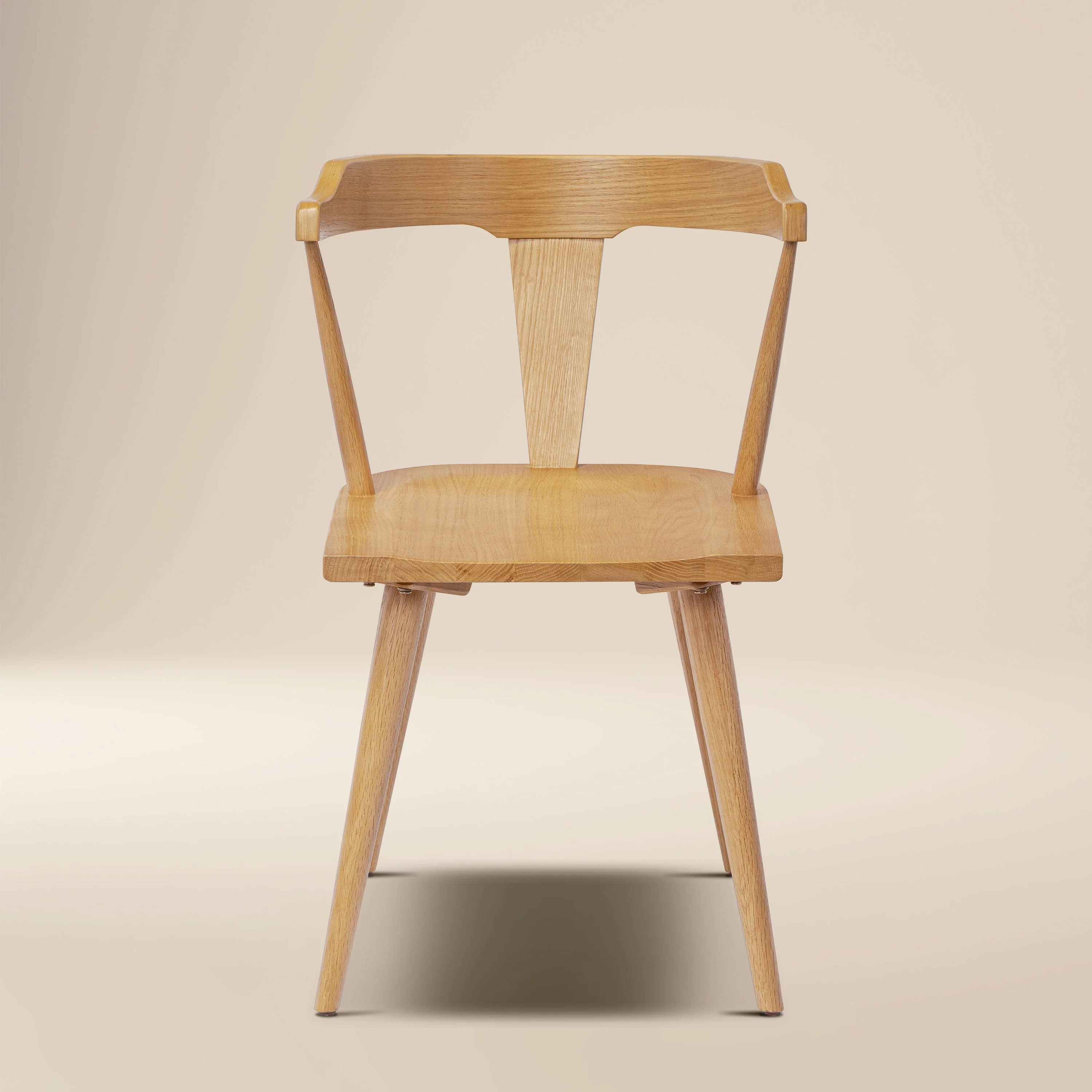Mid-Century Modern Oak Oak Wood Dining Chair with Solid Oak Frame