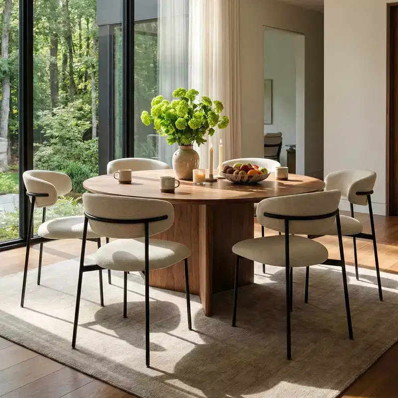 Panipeachy Dining Room Chairs Set of 6, Contemporary Floating Back Upholstered Kitchen Chair with Sturdy Metal Frame