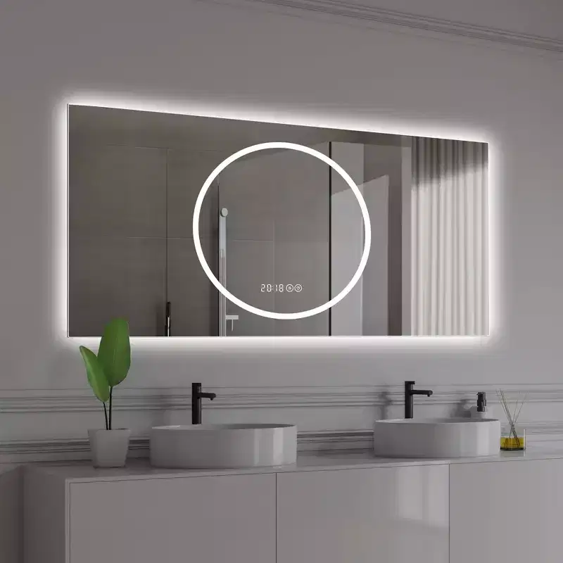 48 x 24 inch Wall MountedBathroom Vanity Mirror with 3 Colors and 6 level Dimmable Anti-Fog Lighted Vanity Mirrors