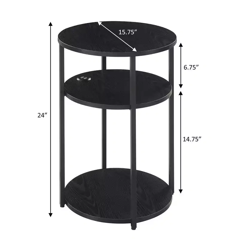 Breighton Home Samuel 3 Tier End Accent Table