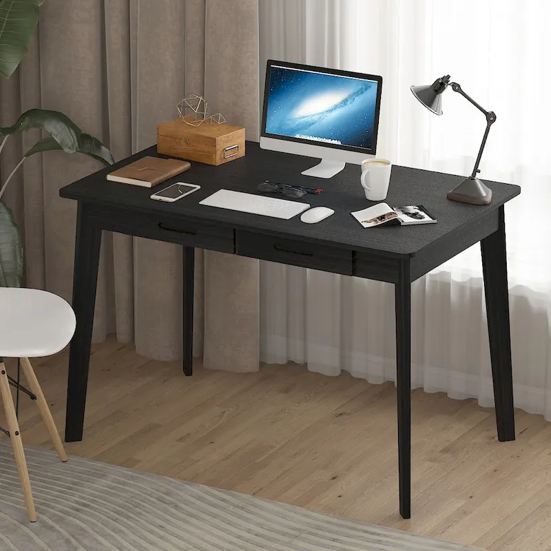 39.4 Wood Computer Desk with 2 Drawers - 4 Colors