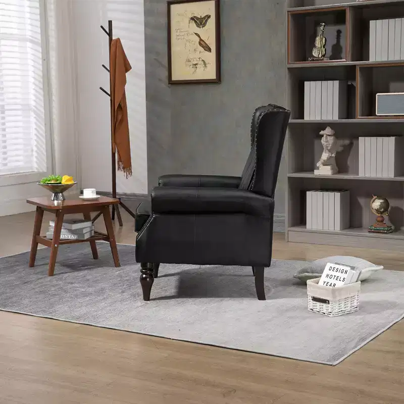 Lounge Chair, Wood Frame Armchair with Removable Cushion, Modern Accent Chair Leisure Chair Compatible with Living Room , Bedroom